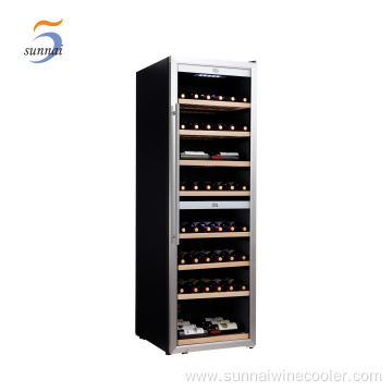 Stainless Steel Glass Cabinet LED Light Wine Cooler